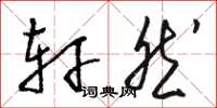 骆恒光轩然草书怎么写