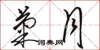 骆恒光菊月草书怎么写