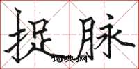 骆恒光捉脉楷书怎么写