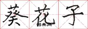 骆恒光葵花子楷书怎么写