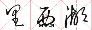 骆恒光里西湖草书怎么写