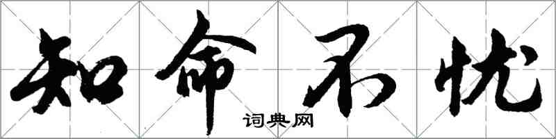 胡问遂知命不忧行书怎么写