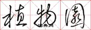 骆恒光植物园草书怎么写