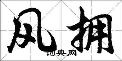 胡问遂风拥行书怎么写