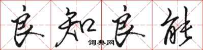 骆恒光良知良能行书怎么写
