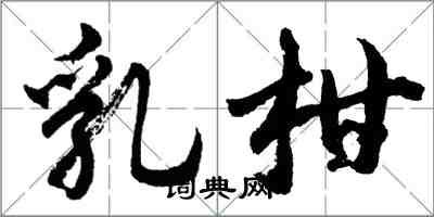胡问遂乳柑行书怎么写