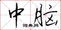 钱沛云中脑行书怎么写