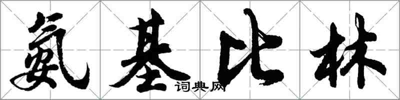 胡问遂氨基比林行书怎么写