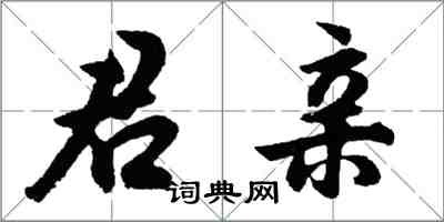 胡问遂君亲行书怎么写