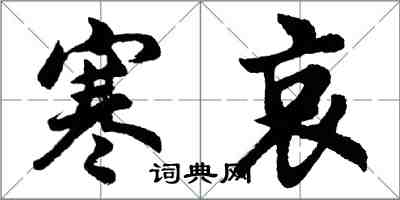 胡问遂寒哀行书怎么写