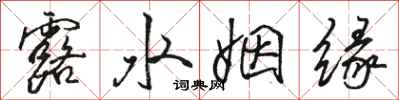 骆恒光露水姻缘行书怎么写