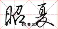 骆恒光昭夏行书怎么写