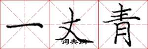庞中华一丈青楷书怎么写