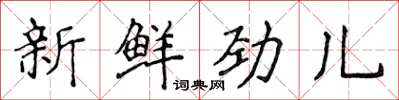 侯登峰新鲜劲儿楷书怎么写
