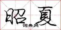 庞中华昭夏行书怎么写