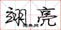 庞中华翊亮行书怎么写