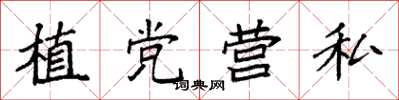 袁强植党营私楷书怎么写