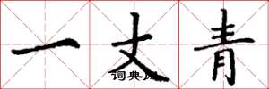 丁谦一丈青楷书怎么写
