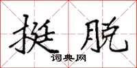 袁强挺脱楷书怎么写