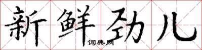 丁谦新鲜劲儿楷书怎么写