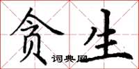 丁谦贪生楷书怎么写