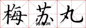 丁谦梅苏丸楷书怎么写
