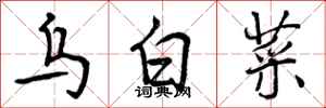 曾庆福乌白菜行书怎么写
