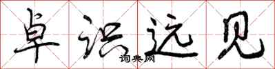 曾庆福卓识远见行书怎么写