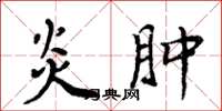 周炳元炎肿楷书怎么写