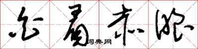刘少英白眉赤眼草书怎么写