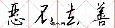 钱沛云恶不去善行书怎么写
