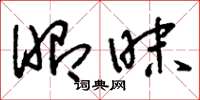刘少英昭昧草书怎么写