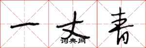 段相林一丈青行书怎么写