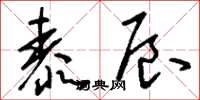 刘少英泰辰草书怎么写