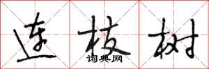 段相林连枝树行书怎么写