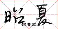段相林昭夏行书怎么写