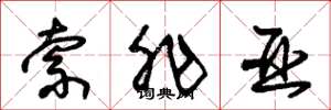 朱锡荣索非亚草书怎么写