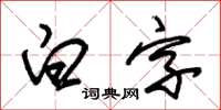 朱锡荣白字草书怎么写