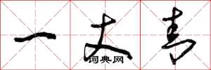 曾庆福一丈青草书怎么写