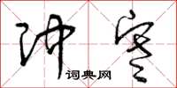 曾庆福冲寒草书怎么写