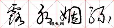 曾庆福露水姻缘草书怎么写