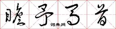 曾庆福瞻予马首草书怎么写
