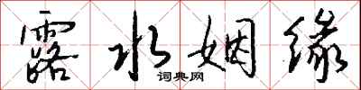 钱沛云露水姻缘行书怎么写