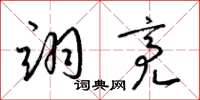 梁锦英翊亮草书怎么写