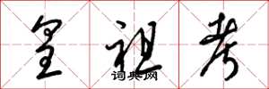 梁锦英皇祖考草书怎么写
