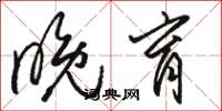骆恒光晚育草书怎么写
